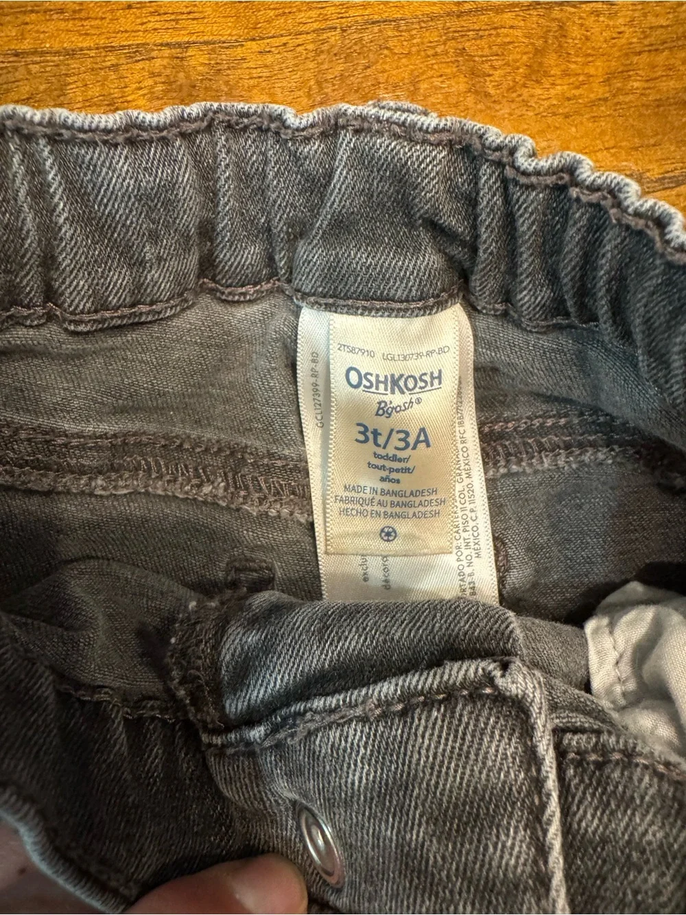 Kids Cuffed Wide Leg Charcoal Denim Jeans